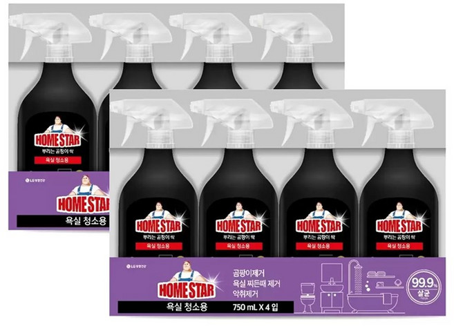 홈스타 바이럭스 욕실용 세정제 750ml, 8개