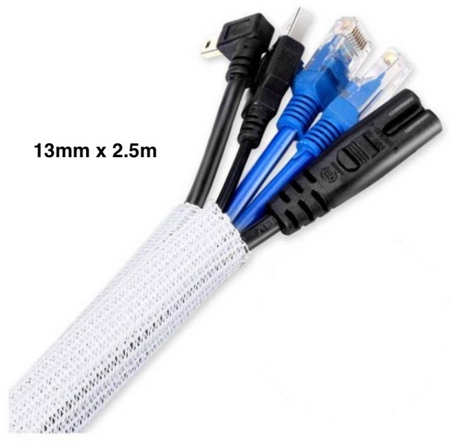 노는역 애완동물보호 PS5 선정리 코드 프로텍터 13mm x 2.5m, 화이트, 1개