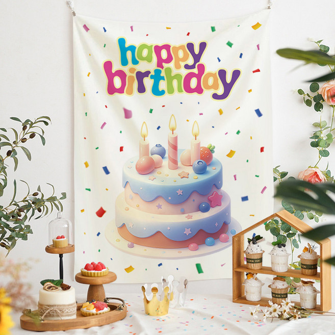 아노유 4종 생일 파티 셀프 장식 현수막, 솜사탕