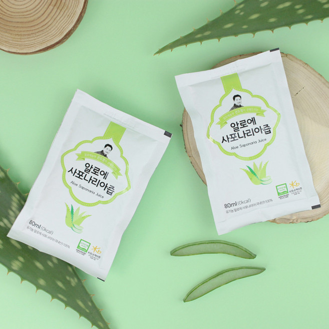 권도영 유기농 알로에 사포나리아 즙 100% 진짜 알로에즙 알로에겔, 80ml, 100개