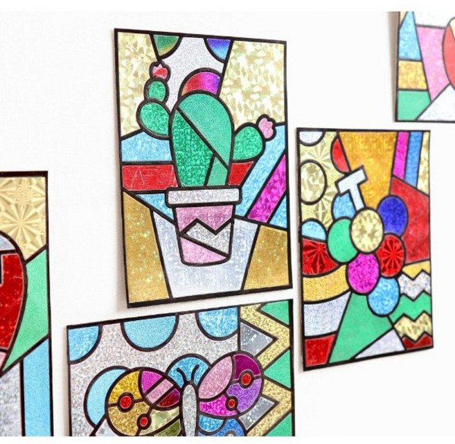 민화샵 포일 아트 세트 만들기 꾸미기 팝아트 동물 캐릭터 크리스마스, 4. 팝아트 포일아트 (나비), 1개