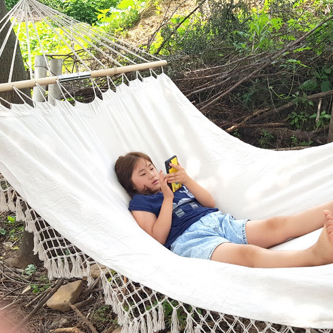 빅사이즈 특대형 나무봉 태슬 해먹 거실 북유럽 스타일 피크닉 캠핑 인테리어 거실 카페 해먹