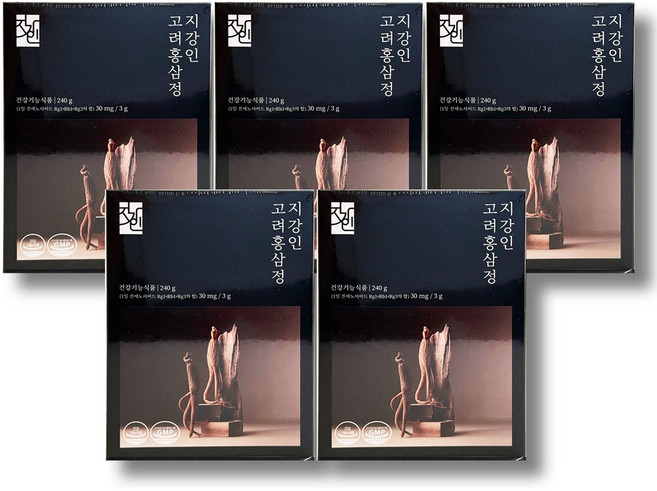 지강인 6년근 고려홍삼정 진세노사이드 함량 30mg, 5개, 240g