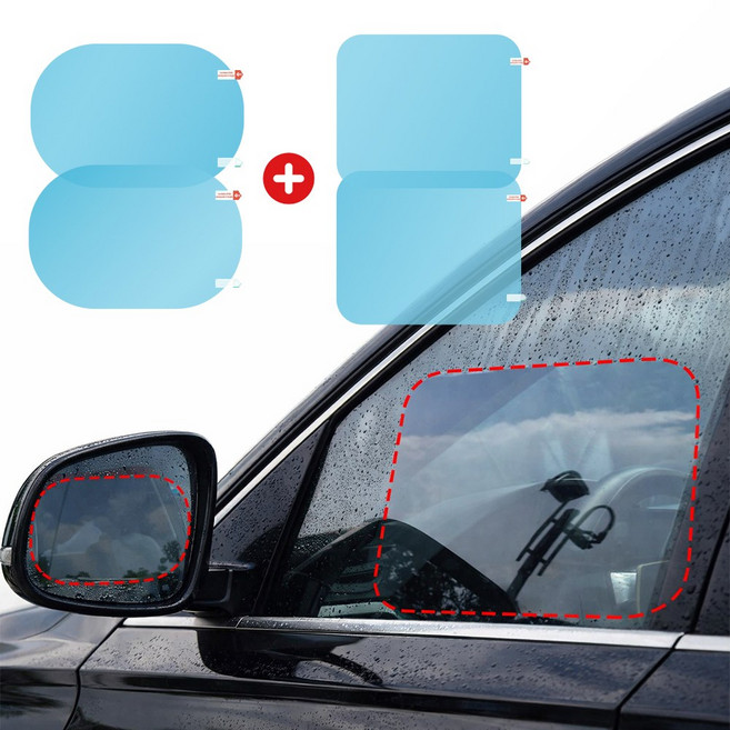 러너즈 차량 방수필름 사이드 미러 2개 + 윈도우 2개, 전차종, 1세트