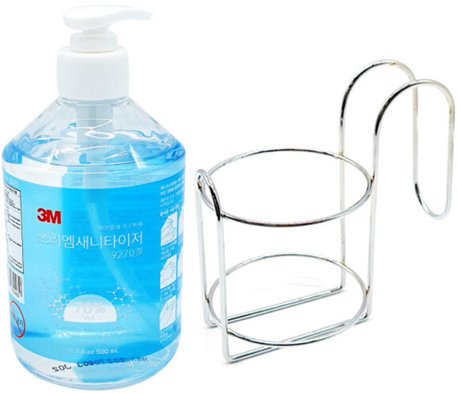 3M 새니타이저 9270 에탄올 70% 손소독제 500ml + 거치대 세트, 1개