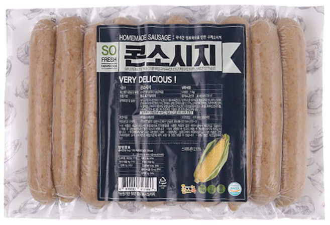 (무)(냉동)미트벨리콘소시지 1kg, 5개