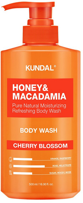 쿤달 허니 앤 마카다미아 퓨어 바디워시 체리블라썸, 900ml, 1개