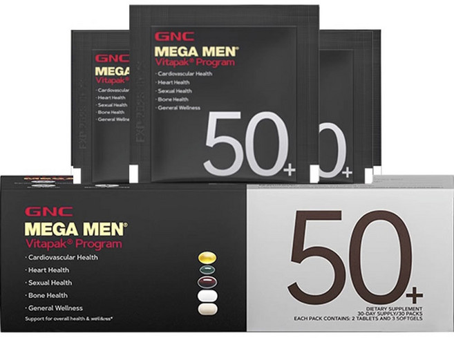 GNC 健安喜 Mega男性綜合維他命補充包 50歲以上適用, 1盒, 30包