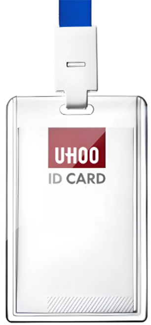 고급 아크릴 사원증 출입증 명찰 카드케이스 목걸이포함, 1개, 화이트