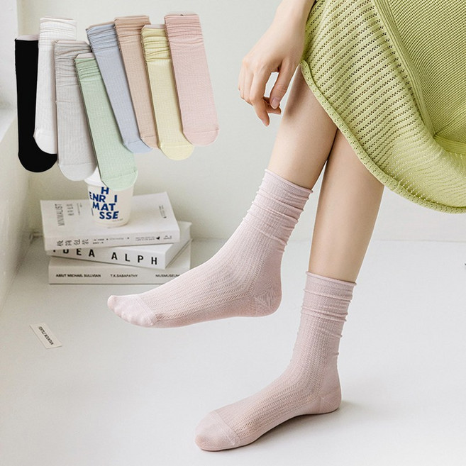 여름 여자 여성 양말 망사 레이스 빈티지 시스루 양말 3켤레세트