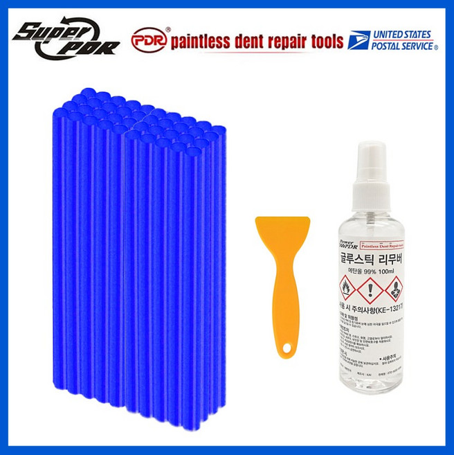 SuperPDR B글루스틱 40pcs세트 자동차덴트공구 덴트수리, 1세트, 블루