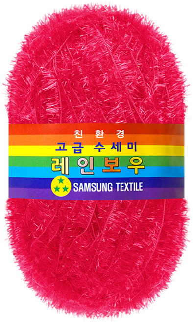 (삼성모사) 레인보우수세미 80g 뻣뻣하고 강한 수세미실, 305, 4개