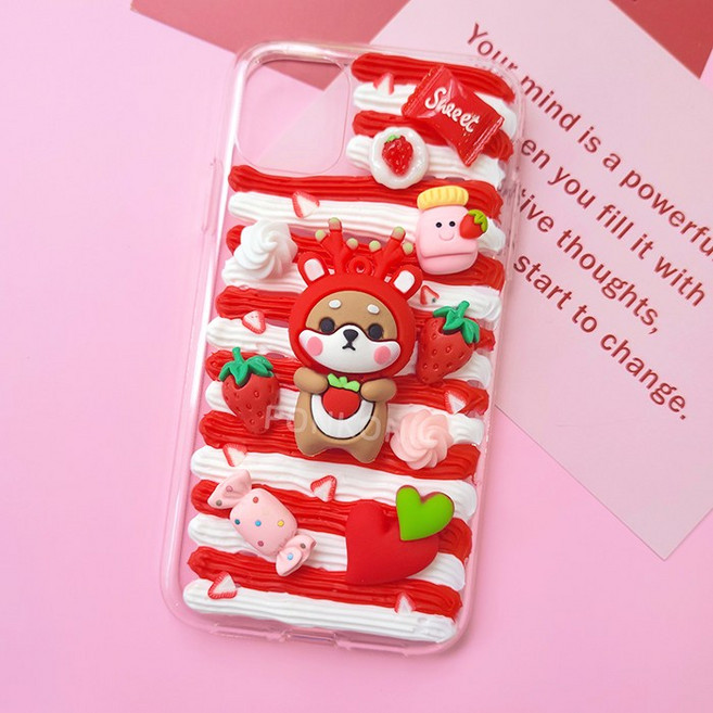 폰코니 데코덴 DIY세트 폰케이스꾸미기 필통꾸미기, 38번 딸기 강아지