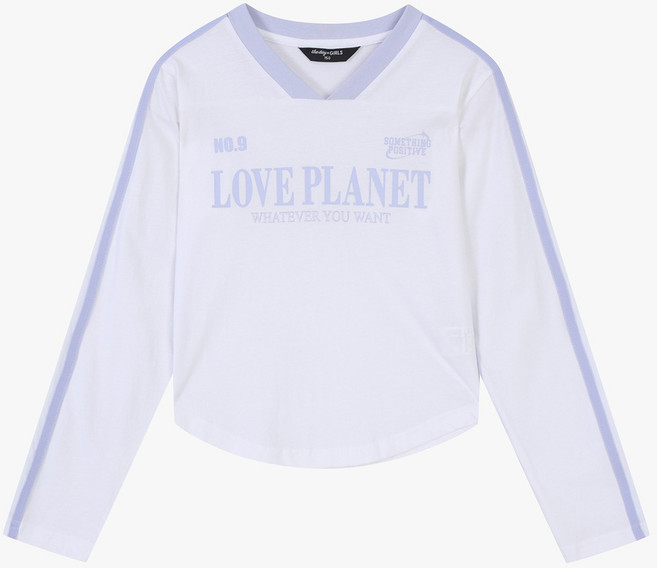 [더데이걸] 두 줄 브이넥 긴팔티 TGLA25103_GSA