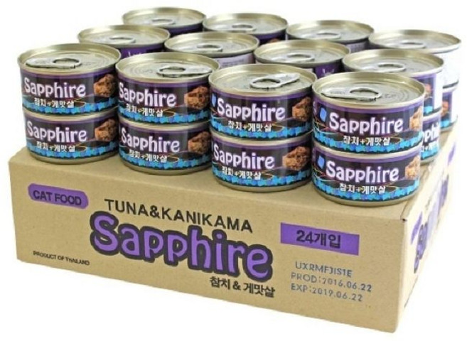 젤리타입 고양이캔 참치+게맛살 1박스 80gx24개