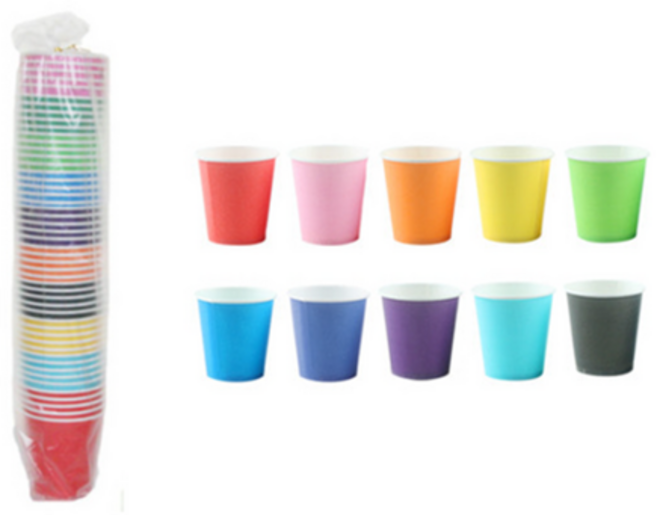 티처샵 칼라종이컵 50개 1봉 색컵 칼라컵 컬러컵, 1개, 혼합