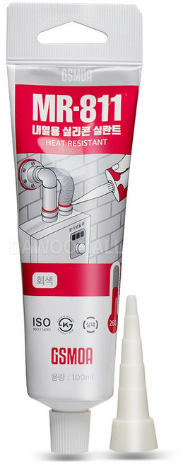 다우몰 내열 보일러 연통 실리콘 튜브형 100ml 고온 내화 홈실리콘 + 노즐, 1세트, 회색