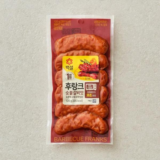 CJ 백설 숯불갈비맛 후랑크 120g 6개