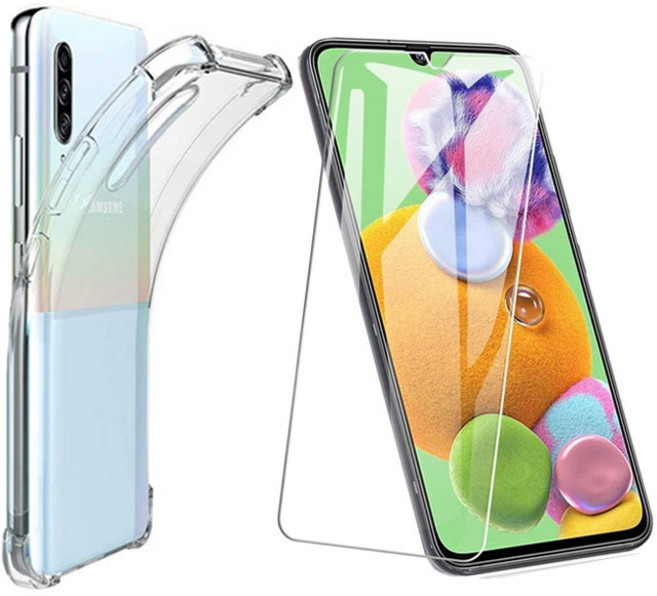 넥스트모바일 액정 보호 강화유리 필름 1개 + 투명 범퍼 젤리 케이스 1개, 갤럭시 A33 (A336)