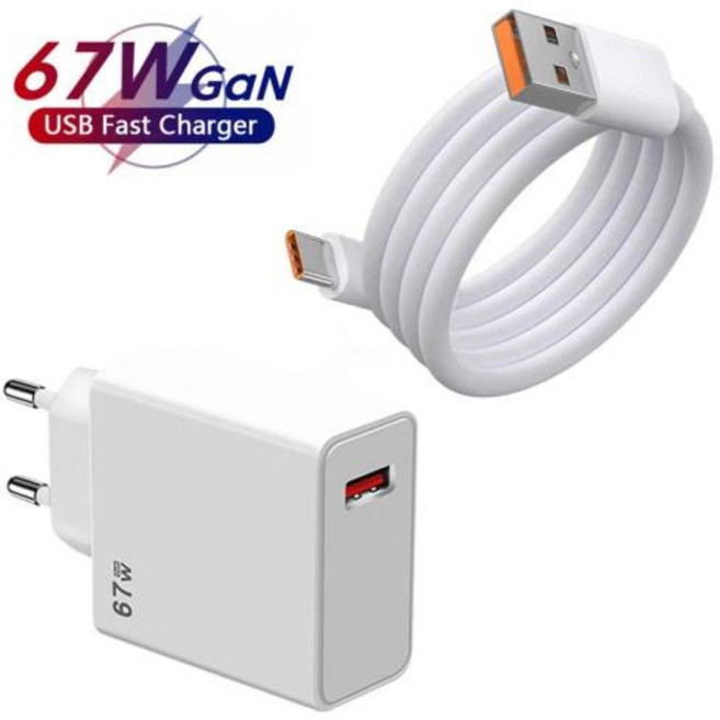Xiaomi Original 67W USB 초고속 충전기 전원 어댑터 Mi 12 11 6A 유형 C 케이블 POCO X5 X4 Pro Redmi Note 9 10 11 충전, 01 2m, EU Charger and Cable, 1개