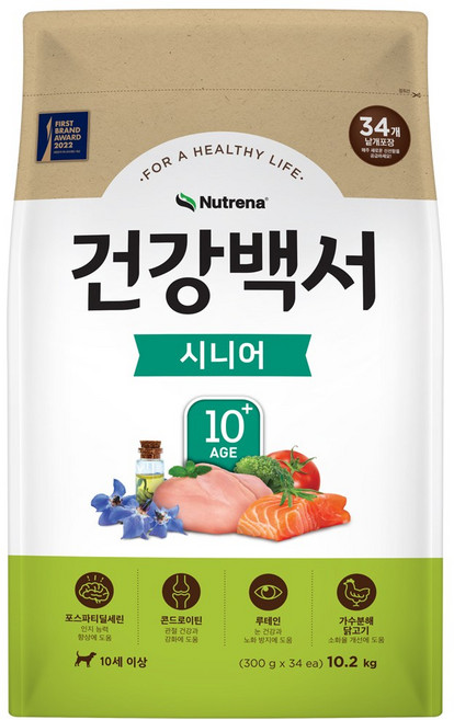건강백서 시니어 10세이상 10.2kg +닥터브러쉬 유산균껌3개 한세트, 1개