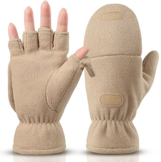 오제로 오픈핑거 벙어리 보온 남녀공용 겨울 장갑