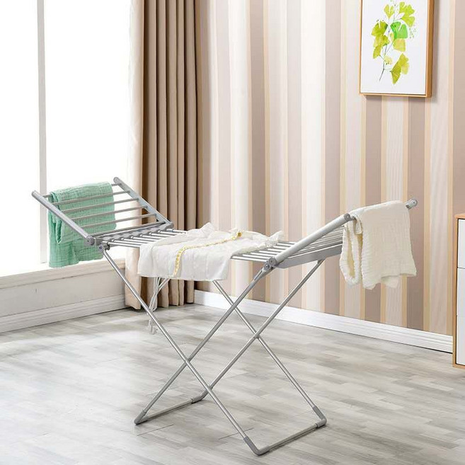 AKRUA 온열빨래건조대 빨레온열건조대 열선빨래건조대 열선건조대 전열건조기 접이식 건조대 레버 가정용 건조대, 은색