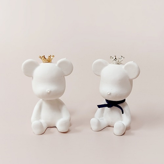 수제몰드 - 브릭베어 앉은형태 2D 1구 실리콘 틀