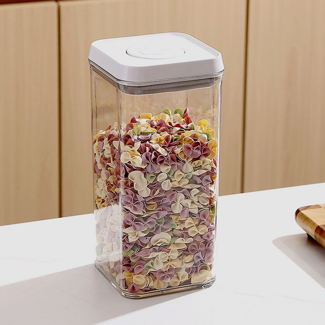 HYPXL 按壓式真空保鮮罐 食品級儲物盒 廚房收納, 1個, 2.2L