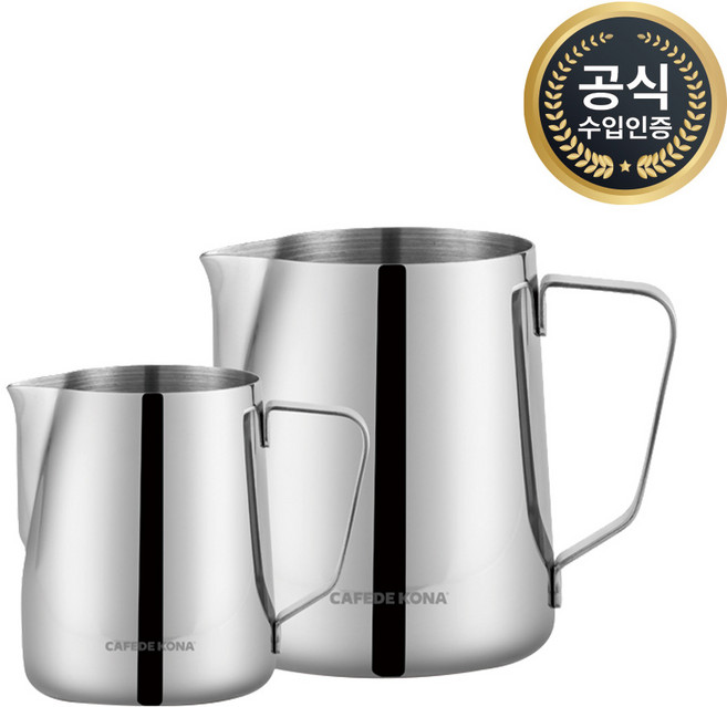 카페드코나 라떼아트 스팀피쳐 밀크저그 300ml 600ml 스테인레스, 1개