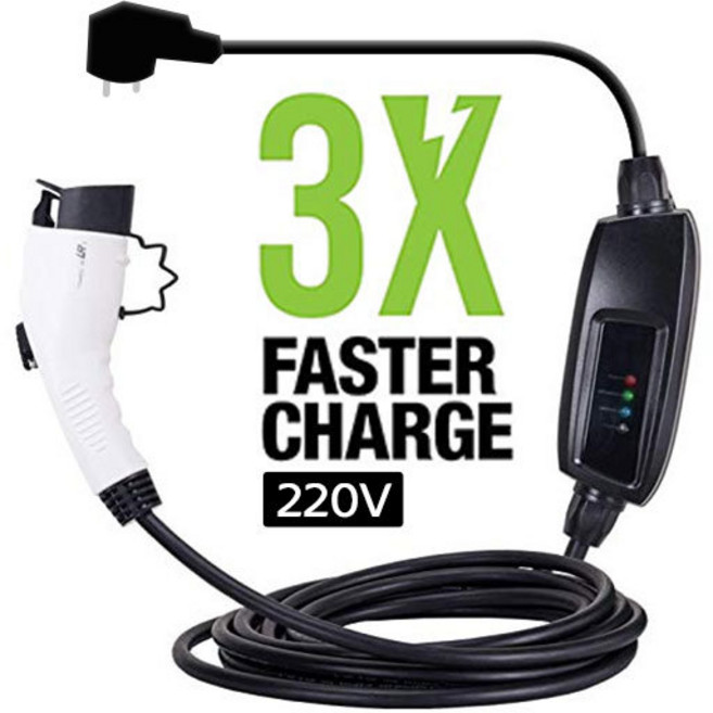 DUOSIDA 전기차 220V 비상용 충전기 SM3 니로 볼트 코나 아이오닉 소울 EV 플러그인 하이브리드 DC콤보 J1722 EVSE 병행, 신형 AC단상 5핀