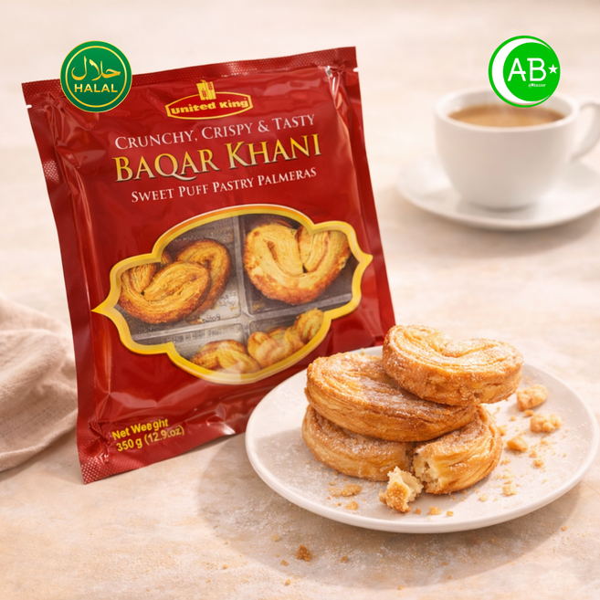 United King Baqar Khani Sweet Puff Pastry 바카르 카니 퍼프 페이스트리 할랄, 350g, 2개
