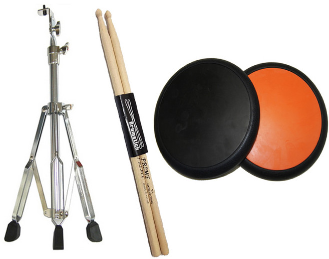 루딕 드럼 연습 세트 패드+신명 스탠드+스틱 1조, 신명 스탠드, 1개, 오렌지패드