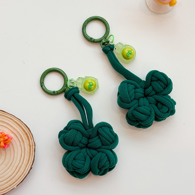 달이루마켓 네잎클로버 거북이 키링 양말목 완제품 행운 선물 퇴사 답례품 귀여운 우정템 2개세트