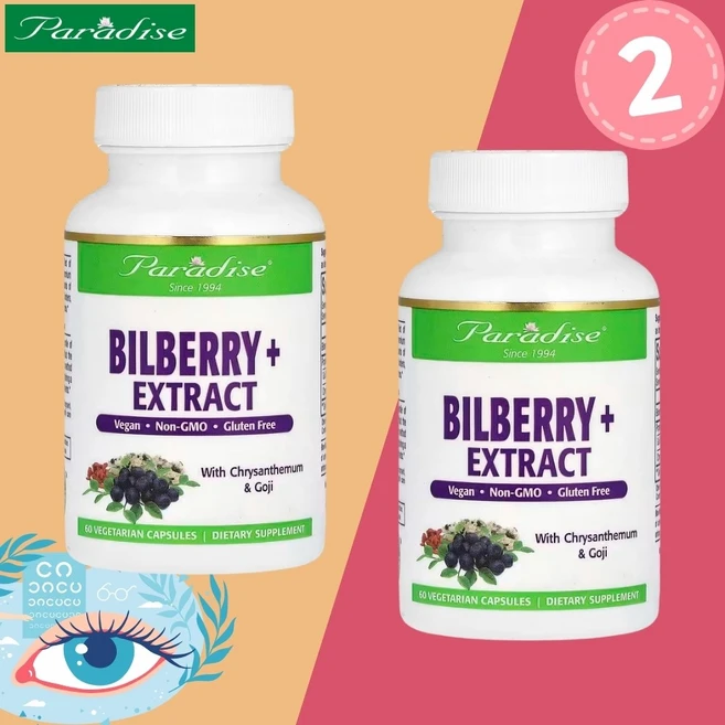 파라다이스허브 빌베리 추출물 60캡슐 국화 구기자 2개, 60정 - 쿠팡