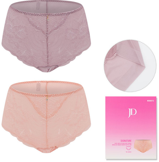 제임스딘 세련된 레이스 노라인 맥시팬티 2매입