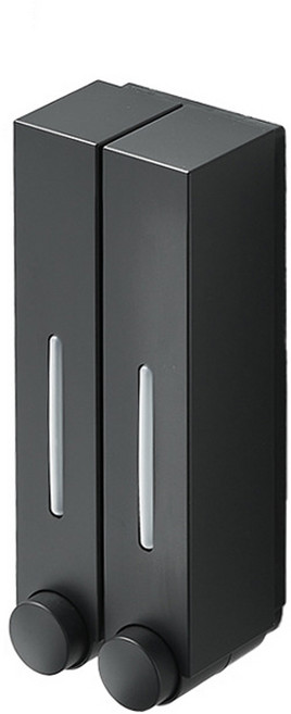 몬세라믹 무타공 욕실 샴푸 바디워시 무광실버 디스펜서 2구, 1개, 블랙 2구