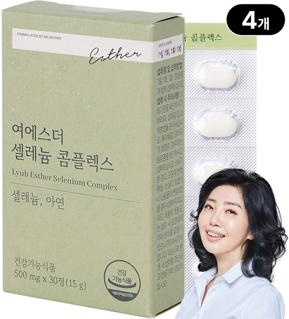 [본사직영] 여에스더 셀레늄 콤플렉스 (항산화 셀레늄 & 정상적인 면역기능 아연) 국민영양 프로젝트, 4개, 30정