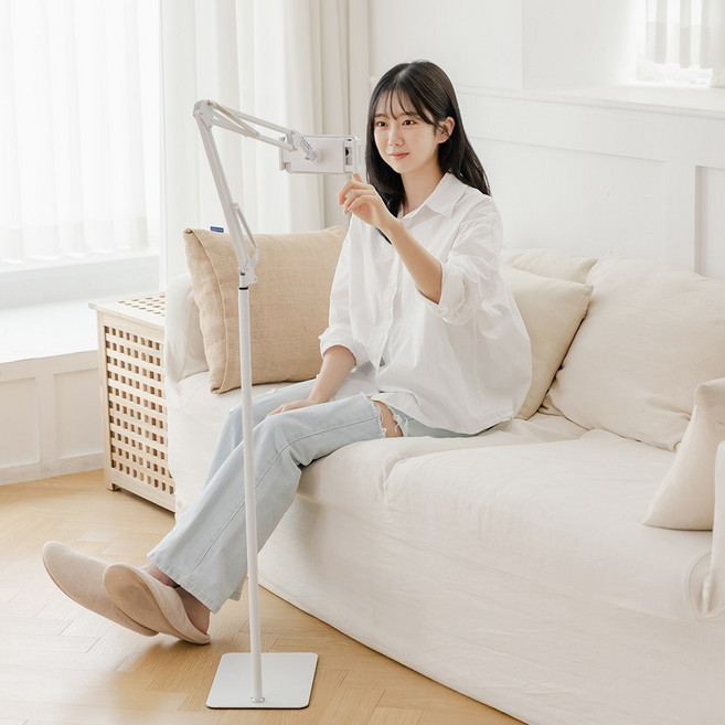 슈퍼쉘 프리미엄 스탠드형 자바라 거치대, H2, 화이트