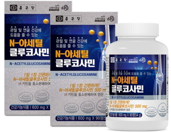 종근당 N-아세틸글루코사민 600mg 관절 연골 건강 건강기능식품, 90정, 2개