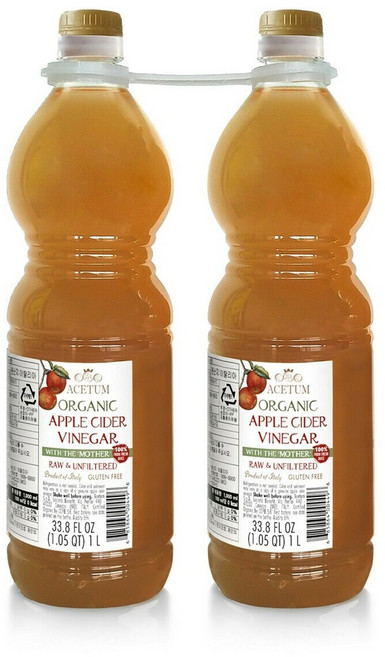 ACETUM 유기농 사과식초 1L x 2, 2개, ACETUM 유기농사과식초1L x 2