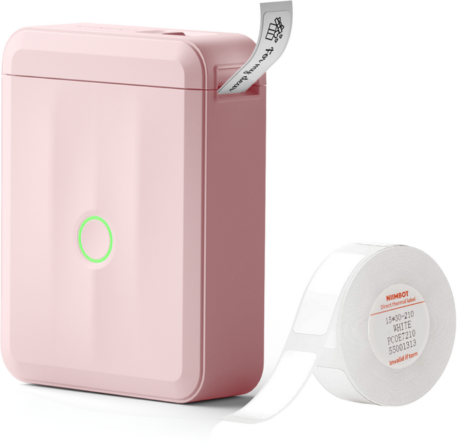 님봇 Niimbot D110 네임스티커 라벨프린터 (라벨지1개포함), D110M핑크+화이트12x40, 1세트