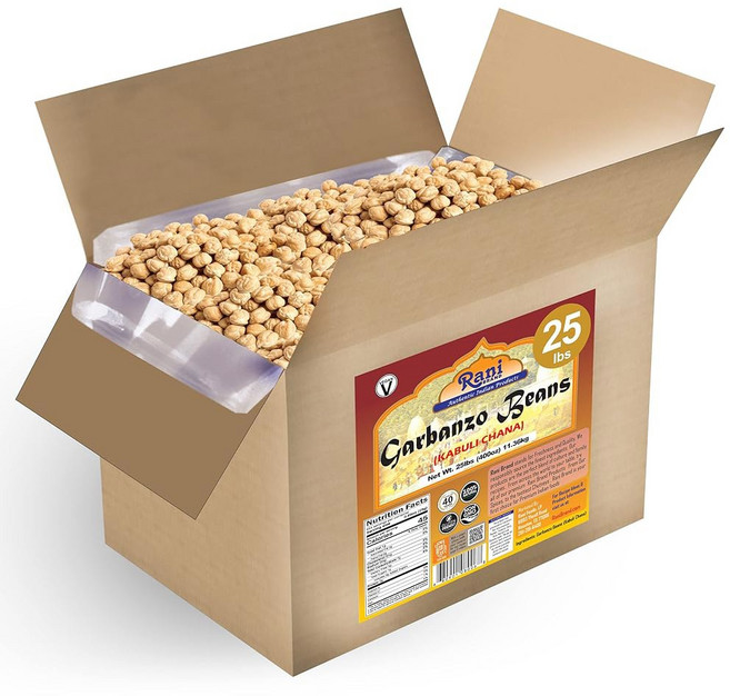 라니 가르반조 카불리 차나 64온스 4파운드 81KG 벌크 내추럴 글루텐 친화적 NON GMO 코셔 인도 원산지, BULK BOX, 400 Ounce (Pack of 1), 400g