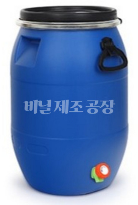 손잡이 수도꼭지 달린 대형 드럼통, 1개, 60L