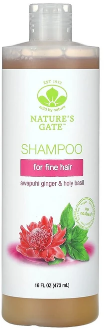 마일드바이네이쳐 (Natures Gate) 아와푸히 생강 및 홀리 바질 샴푸 가는 모발용 473ml(16fl oz), 1개, 473ml - 쿠팡