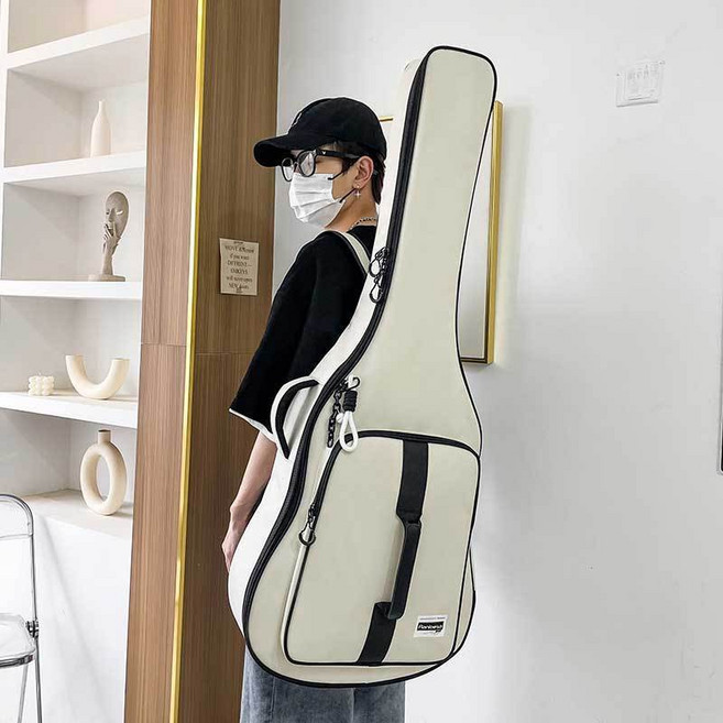 吉他袋 厚吉他琴袋 木吉他/電吉他/電貝斯/古典吉他袋, 米色, 1個