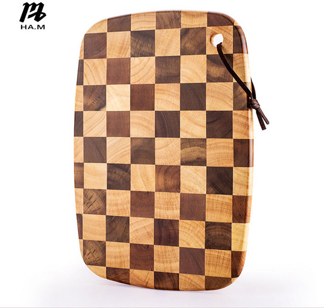 HAM 도마 원목 곰팡이 방지도마 원목 나무 도마 프리미엄 바둑판 체크도마, 1개