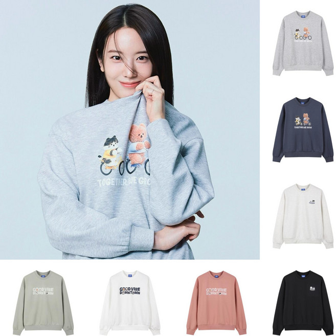 폴햄[NC충장점] POLHAM 여성 봄신상 귀욤귀욤 어프어프 콜라보 스웻 맨투맨