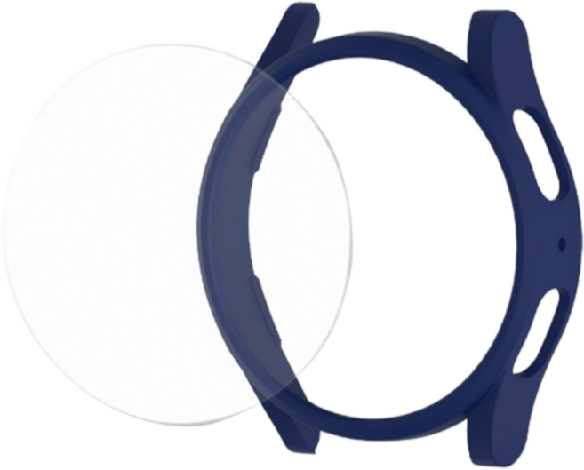 갤럭시워치 6 5 4 클래식 프로 범퍼 케이스 하프 프레임 액정보호 필름 투명케이스 40 44 43 47 42 46mm, 다크네이비