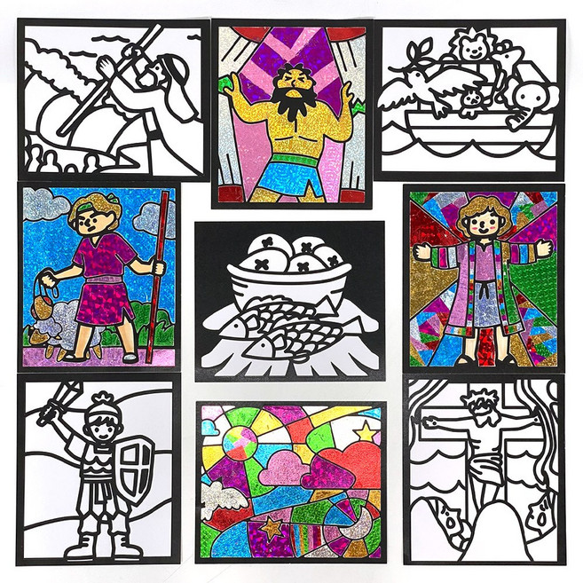 바이블 포일아트 9종 성경이야기 2부활동 달란트 선물 만들기 미술재료 6105, 0.9종 각1